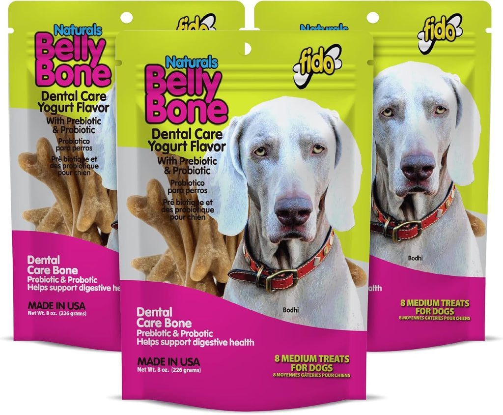 Fido Belly Bones for Dogs, Mini - 21 Count - Yogurt-Flavor Dental Treats for Small Dogs - Plaque & Tartar Control for Fresh Breath - Digestive Support - Made in USA - Image 10