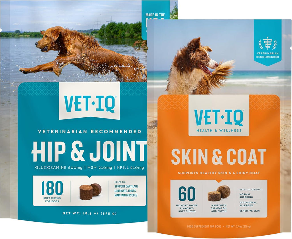 VetIQ Glucosamine Hip & Joint Supplement for Dogs, 180 Soft Chews, Joint Support Supplement with MSM and Krill, Dog Health Supplies Large & Small Breed, Chicken Flavored Chewables - Image 11