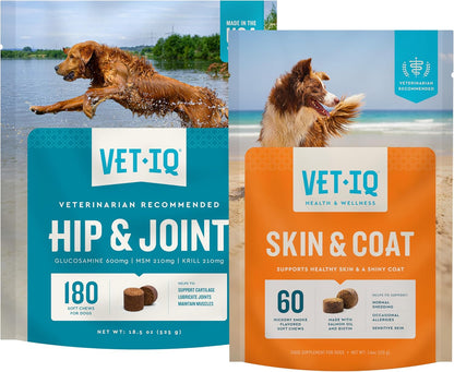 VetIQ Glucosamine Hip & Joint Supplement for Dogs, 180 Soft Chews, Joint Support Supplement with MSM and Krill, Dog Health Supplies Large & Small Breed, Chicken Flavored Chewables - Image 11