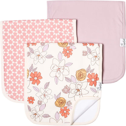 Copper Pearl premium baby burp cloths Ferra print front view
