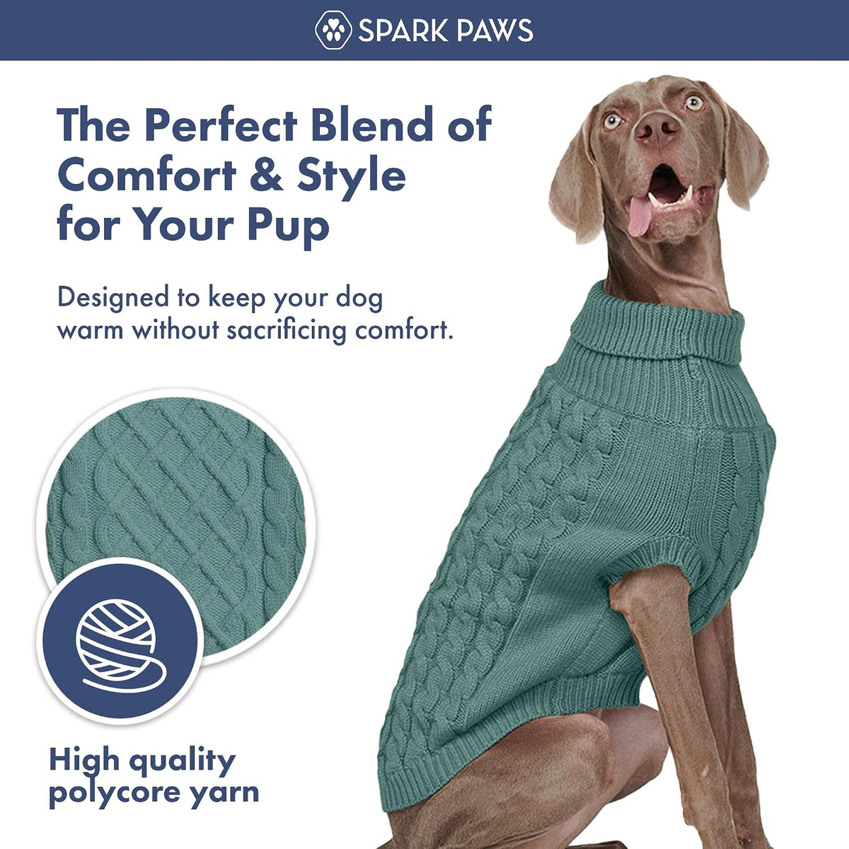 Warm winter dog sweater with deep V-cut potty design