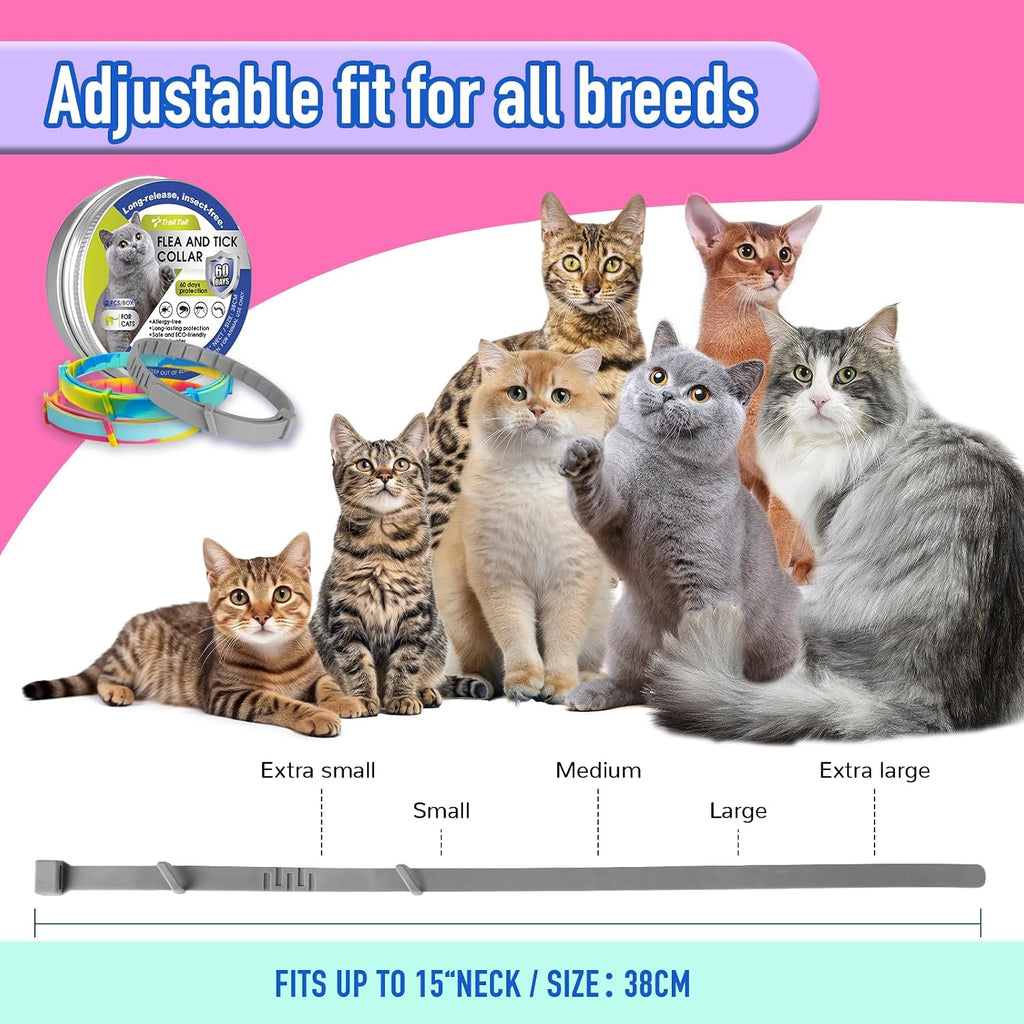 Side view of Kaden 2 pack flea collar for cats