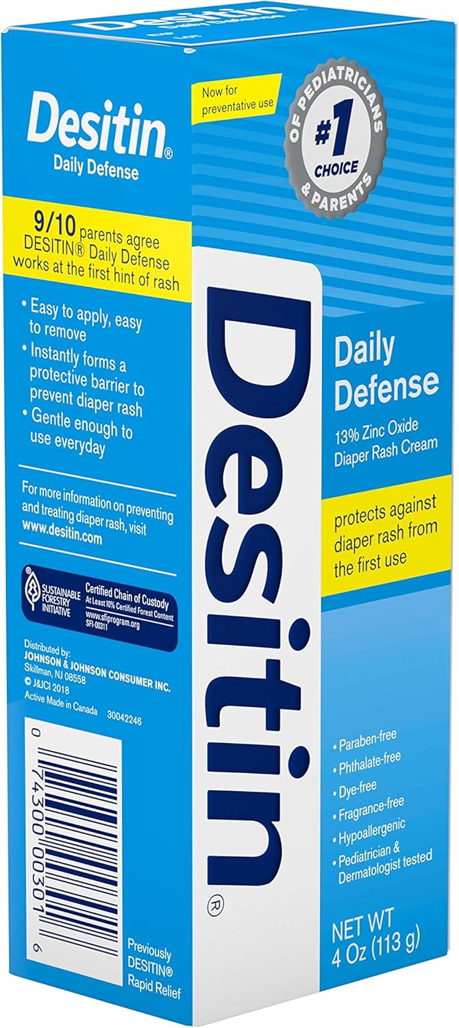 Desitin Daily Defense Baby Diaper Rash Cream with Zinc Oxide to Treat, Relieve & Prevent diaper rash, 4 oz - Image 4