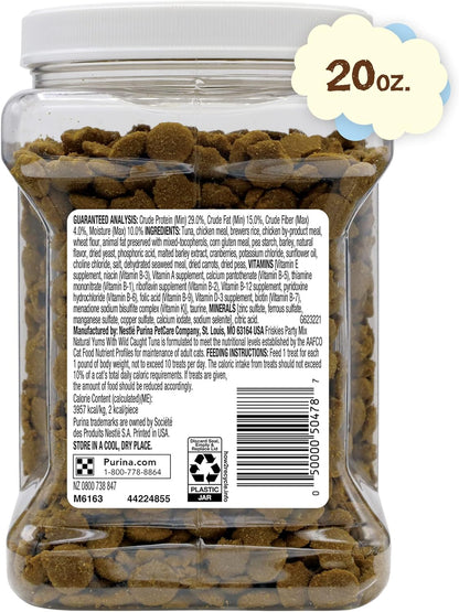Purina Friskies Natural Cat Treats, Party Mix Natural Yums With Wild Caught Tuna and Added Vitamins, Minerals and Nutrients - 20 oz. Canister - Image 11