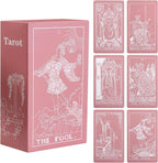 Erbacan Pink and White Tarot card deck front view