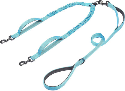 Premium imported dual pet walking lead kit close up view