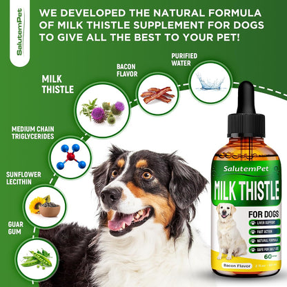 Natural herbal liver and kidney detox drops for all dog breeds close up.