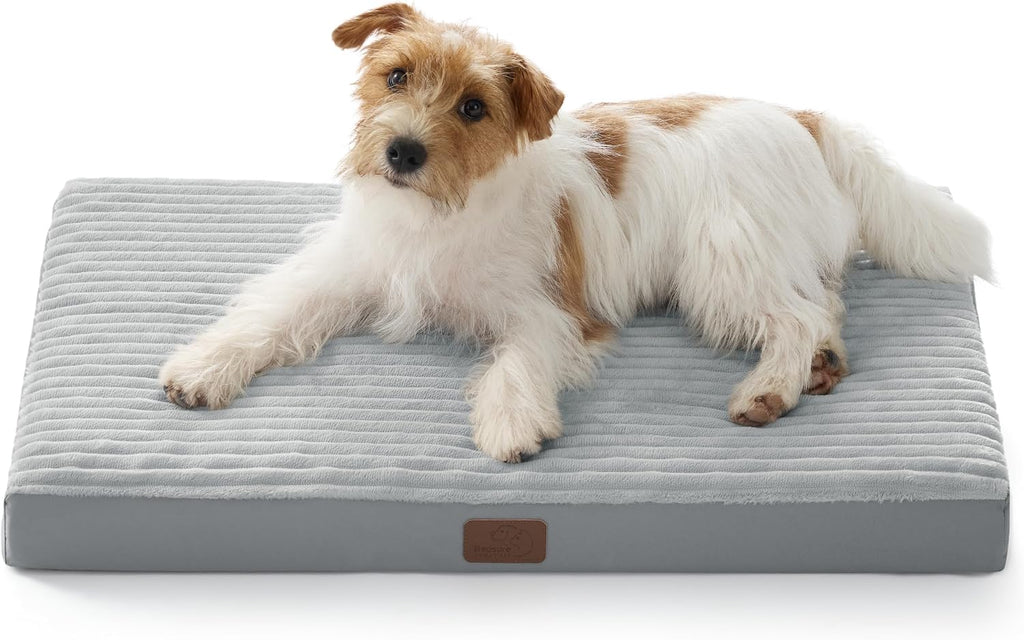 Bedsure ComfyFleece Dog Beds Large Sized Dog- Orthopedic Pet Beds for Crate with Removable Machine Cover, NOT Waterproof Egg Crate Foam Puppy Mat for Pets Up to 50 lbs, 35x22x2.8, NOT Chewproof - Image 11