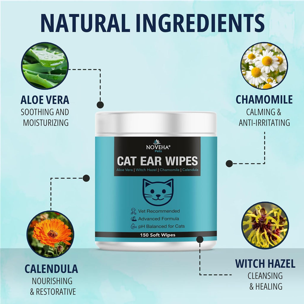 Close up of soft Noveha pet ear wipes