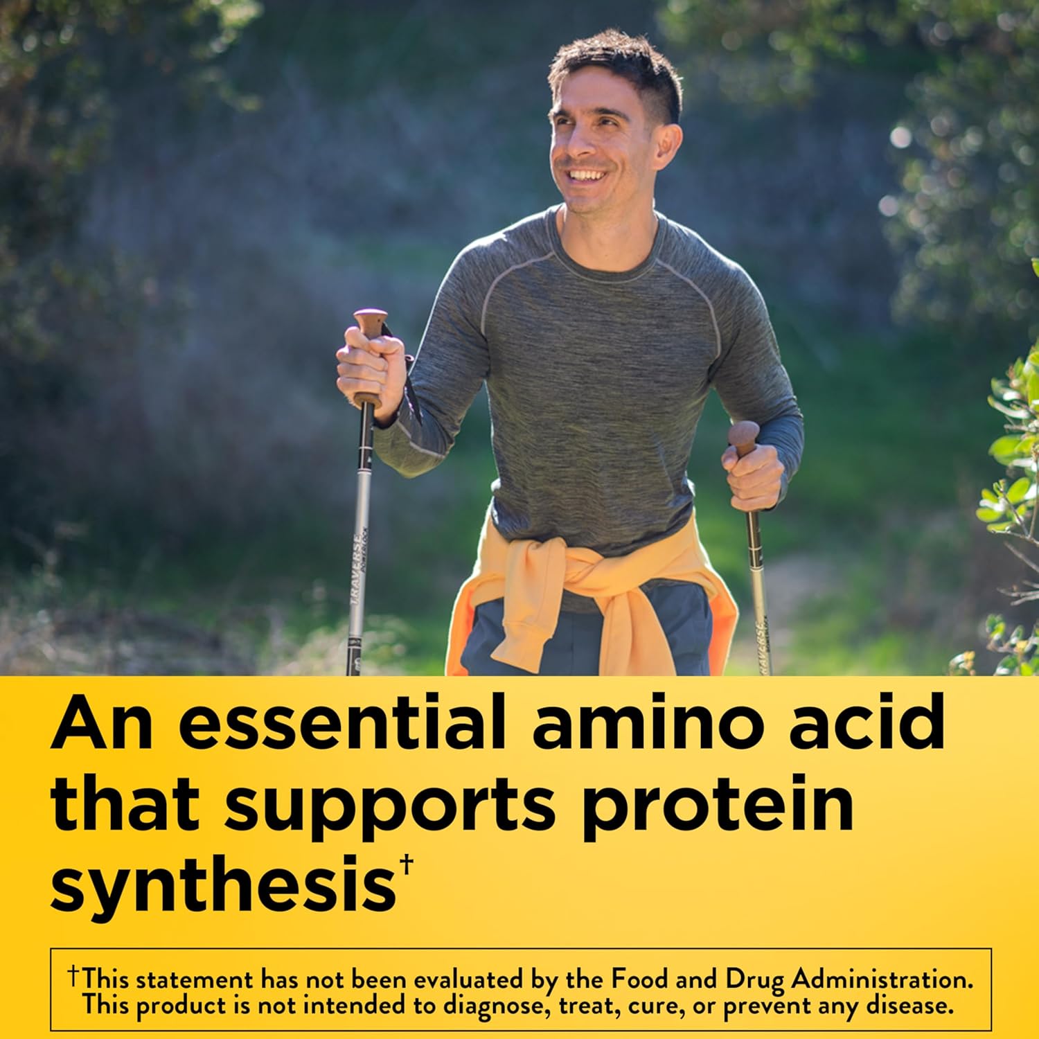 Nature Made L-Lysine 1000 mg supplement facts and nutritional ingredient label on the back