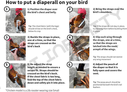 Chicken Diapers V1 Duck Diaper Diaperalls for Hens, Roosters, Ducks, Ducklings - Reusable, Adjustable by Uni Infinity (Red Black Plaid, Chicken Large, 1, Count) - Image 9