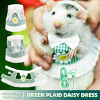 SMOLKITH Fancy Rat Clothes, Pet Rat Adjustable Green Checkered Skirt with Leash, Small Animal Apparel for Walking, Fits Fancy Rats, Meerkats, Chinchillas, Rabbits and More - Image 9