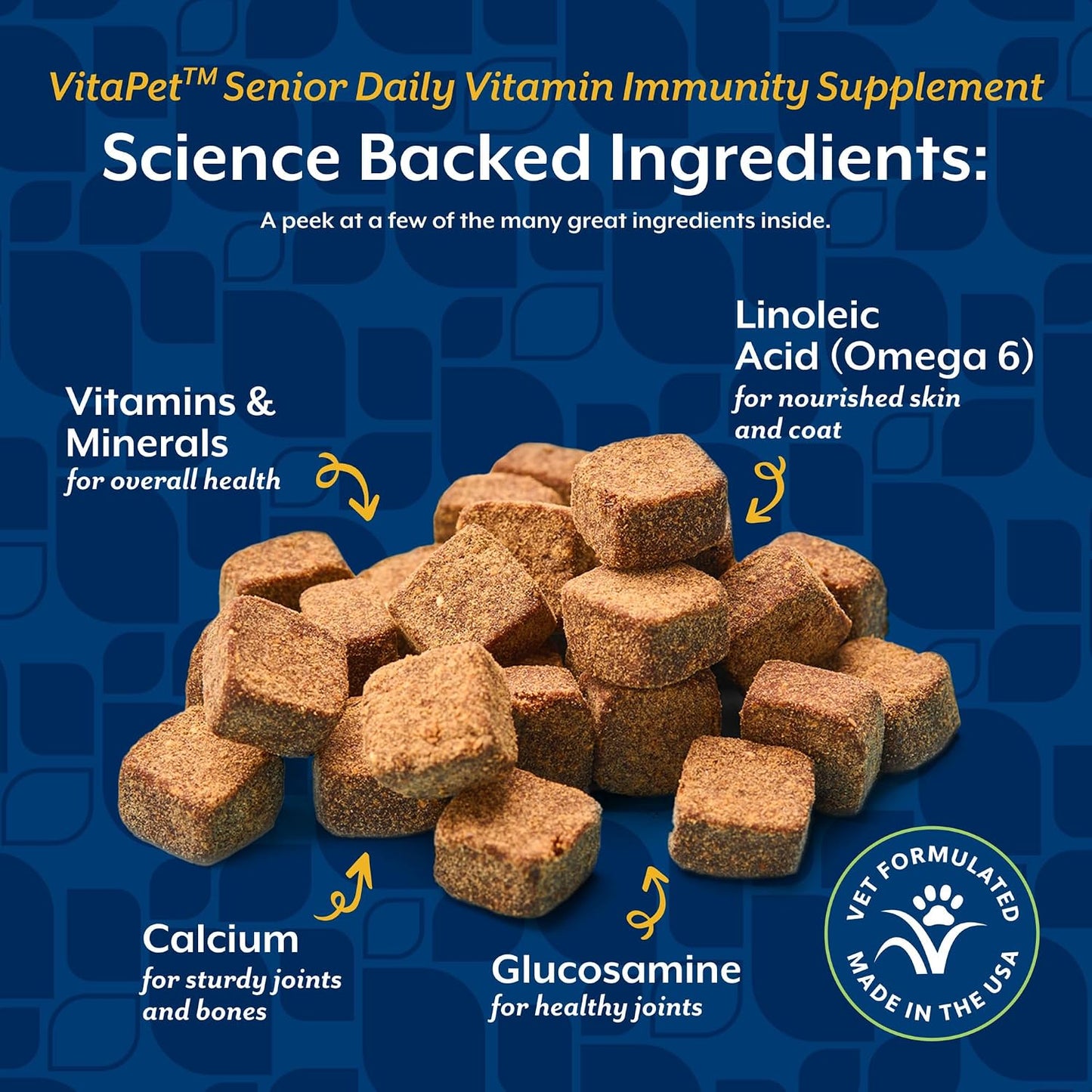 NaturVet VitaPet Senior supplement nutritional facts panel