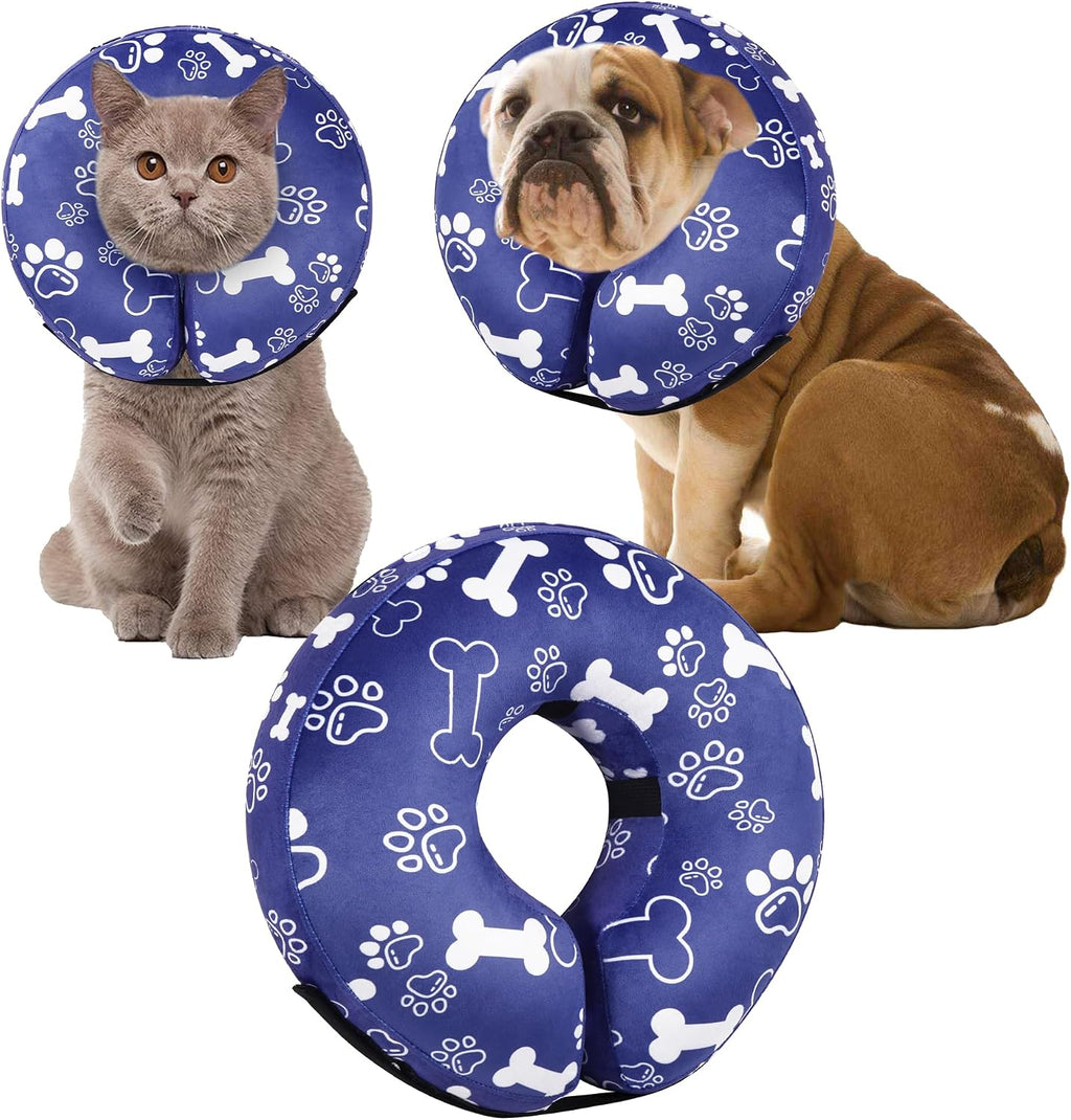 Recovery Donut Collar for Dogs & Cat,Inflatable Dog Cone Collar Alternative After Surgery,Soft Cone for Large Medium Small Dog,Adjustable Pet Neck Donut(Blue,Small) - Image 12