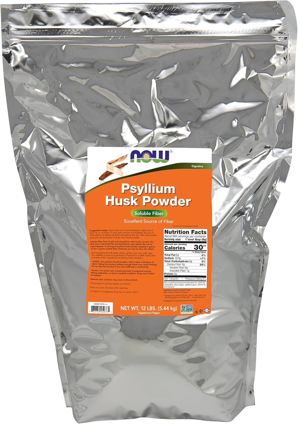 NOW Supplements, Psyllium Husk Powder, Soluble Fiber, 24-oz - Image 8