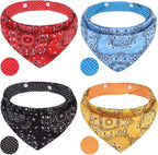PAWCHIE Dog Cooling Bandana Small, 4 Packs Ice Cool Pet Triangle Scarf Bibs Reversible Styles, Summer Adjustable with Two Snaps, Kerchief Set Accessories for Dogs, Puppy, Cats - Image 14