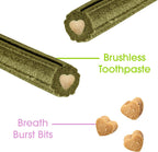 Ark Naturals dental chews for dogs weighing forty to eighty pounds showing the eighteen ounce bag size.