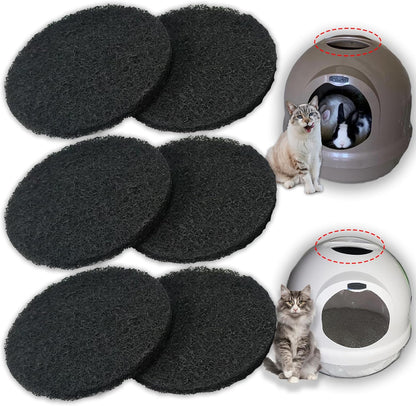 PurifyLogix cat litter box replacement filters front view showing the six piece pack.