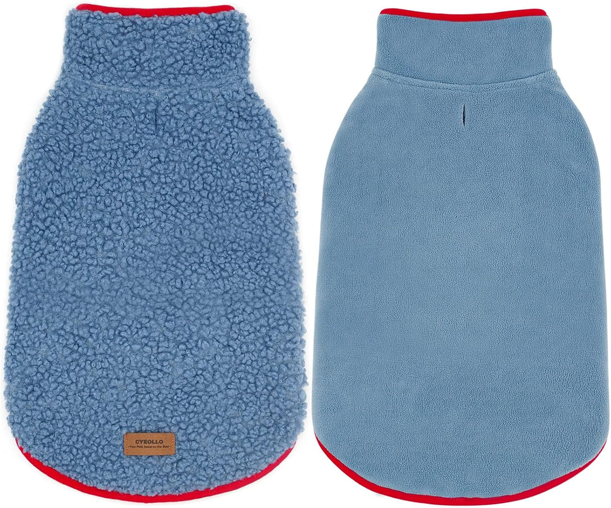 cyeollo Sherpa Dog Coat Turtleneck Reversible Fleece Vest Sweater Thick Pet Clothes for Cold Weather Winter Jacket Warm Dog Coats for Medium Large Dogs, Pink XXL - Image 10