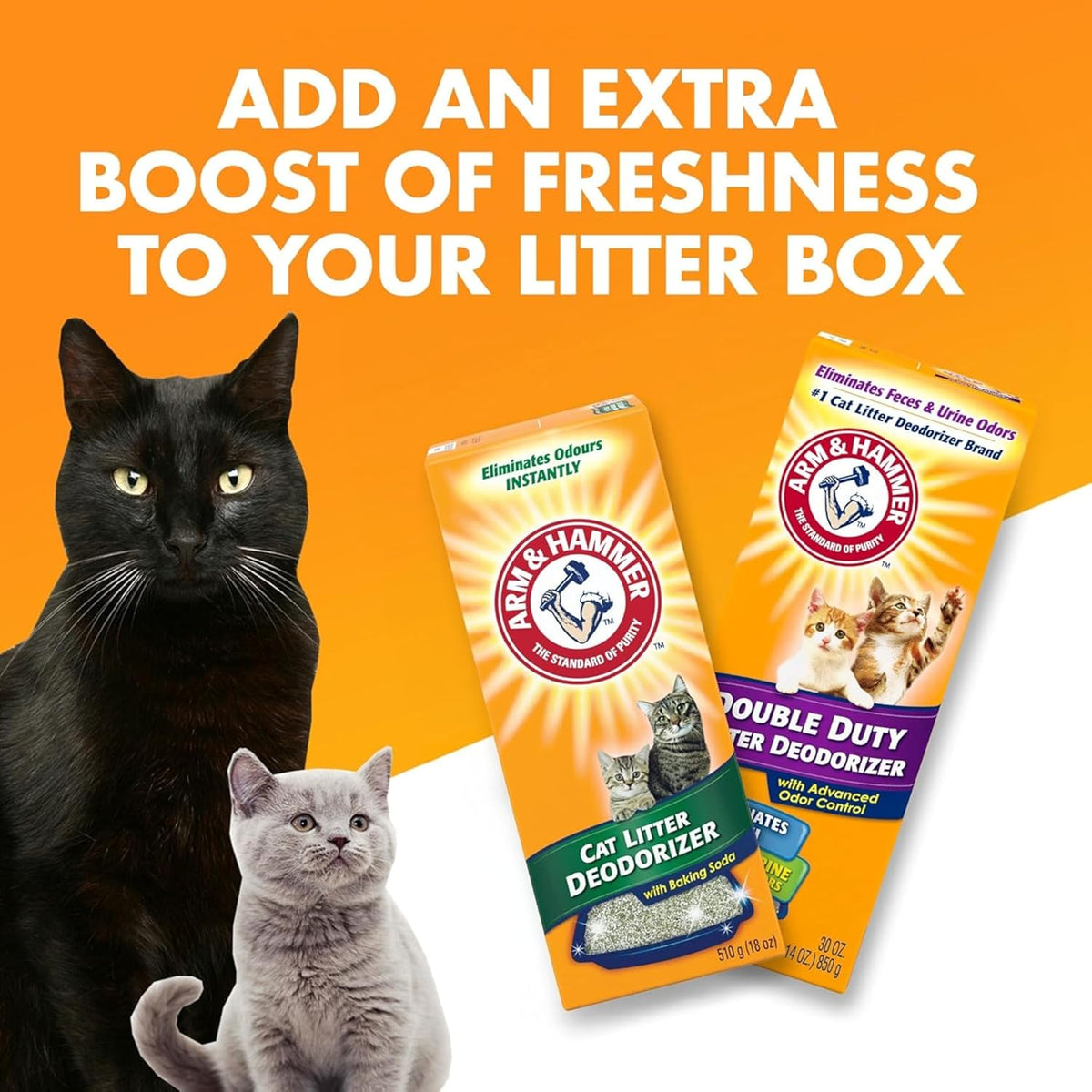 Arm and Hammer litter deodorizer powder packaging angle view