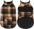ASENKU winter dog coat flat layout highlighting the waterproof outer fabric and leash hole.