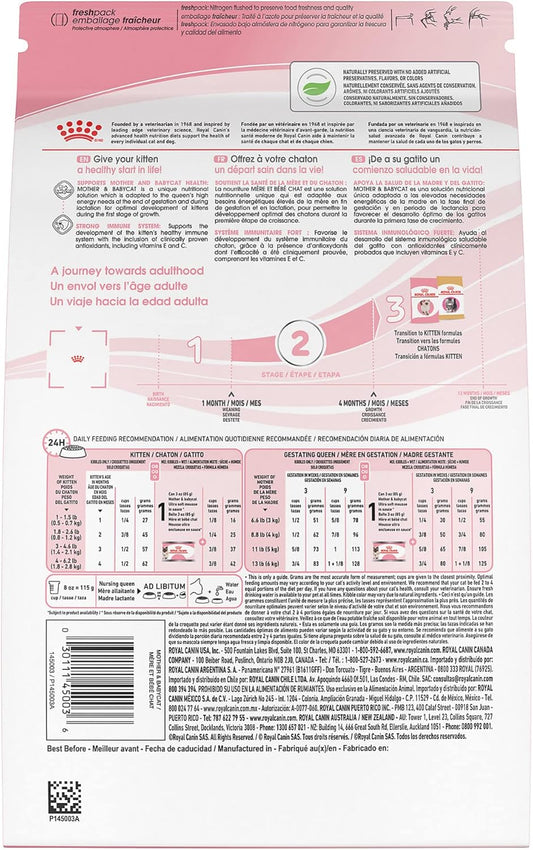 Royal Canin Feline Health Nutrition weaning cat food bag highlighting the small rehydratable kibble.