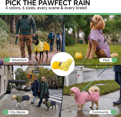 Monsoon protective pet gear with integrated harness leash attachment hole
