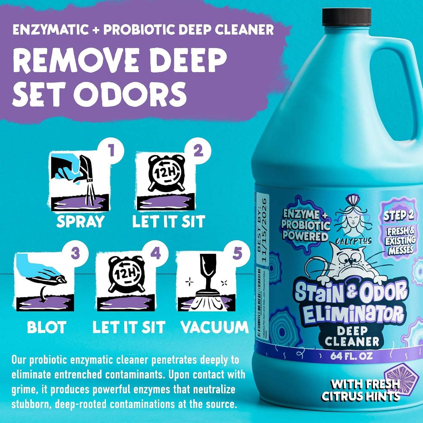 Natural orange scent pet odor eliminator