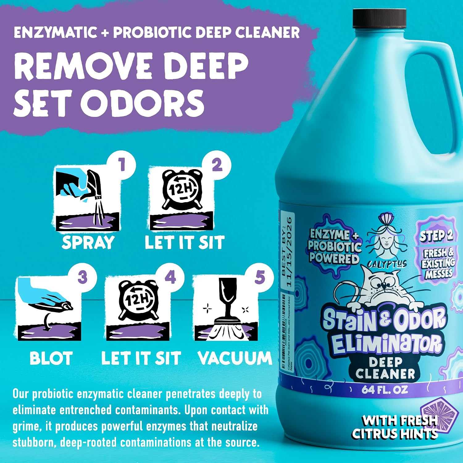 Natural orange scent pet odor eliminator