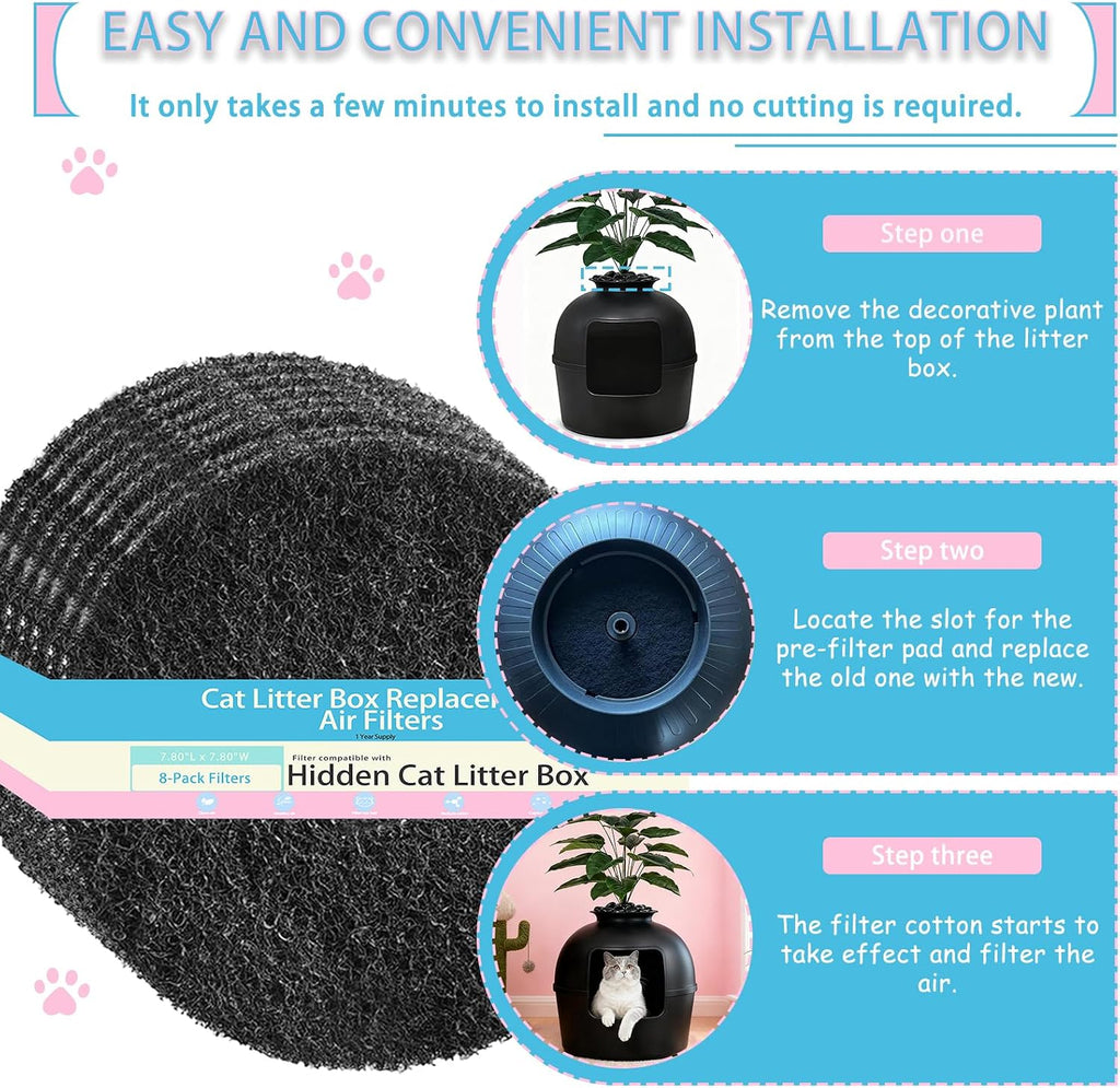 Losuin universal fit square replacement filters for pet odor control