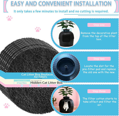 Losuin universal fit square replacement filters for pet odor control