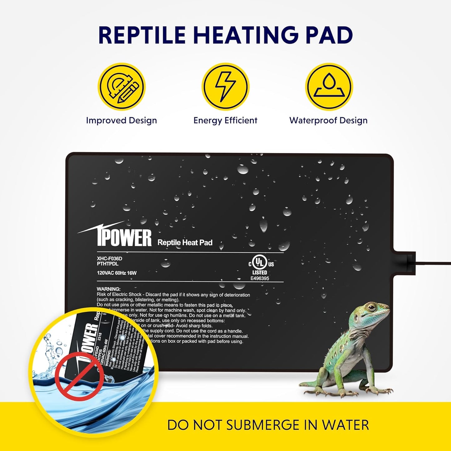 IPower terrarium heater mat 16 watt packaging