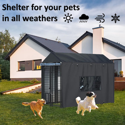 LYBOSH weather resistant kennel protection close up of zipper enclosure