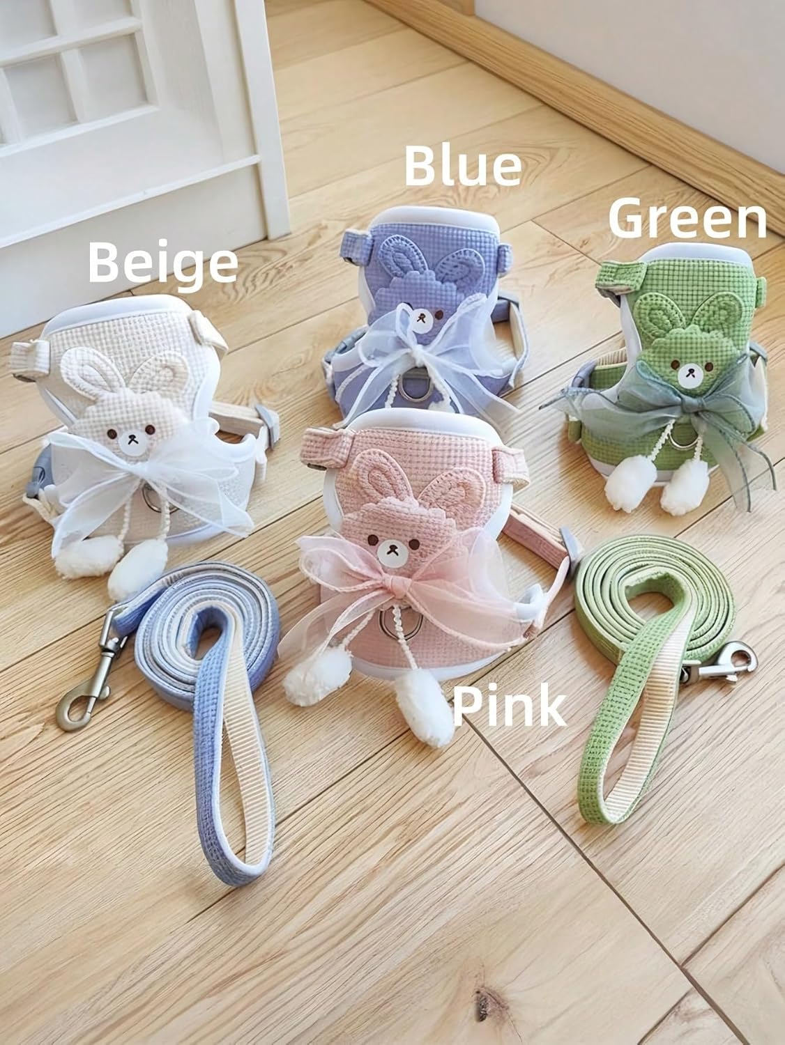 Adjustable buckle closure detail on pink dog harness