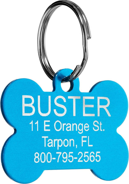 Assorted colorful custom engraved aluminum identification tags for domestic pets