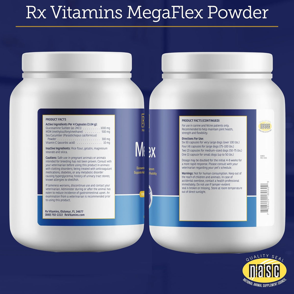 Professional product photography of Rx Vitamins MegaFlex joint capsules