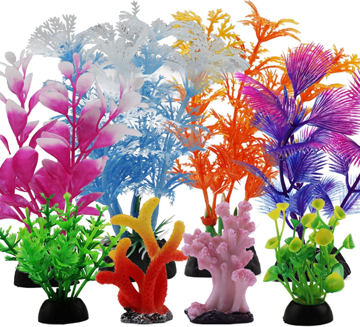 PietyPet fish tank decorations plants front view aquarium accessories