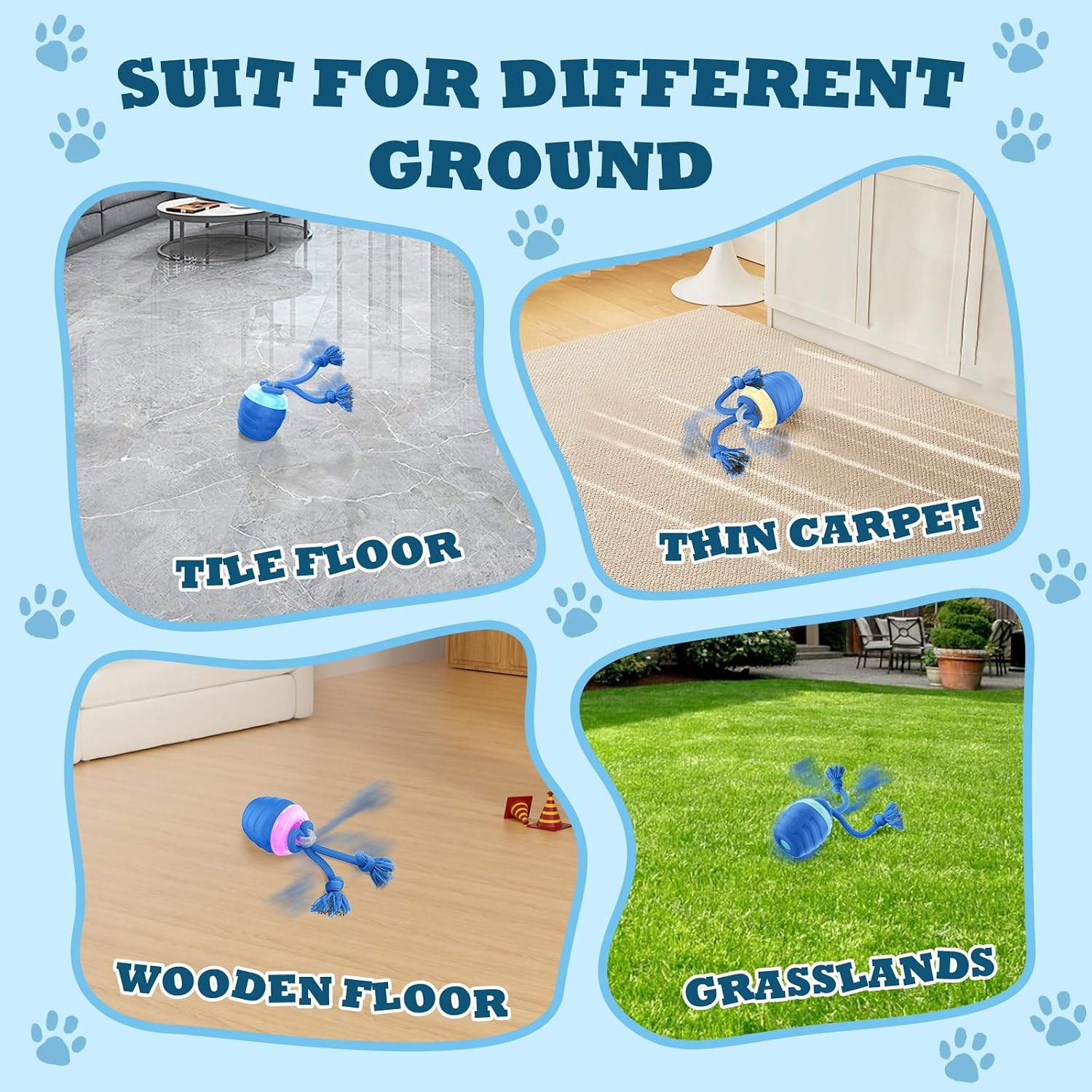 Components of Hvuatq interactive dog toy blue