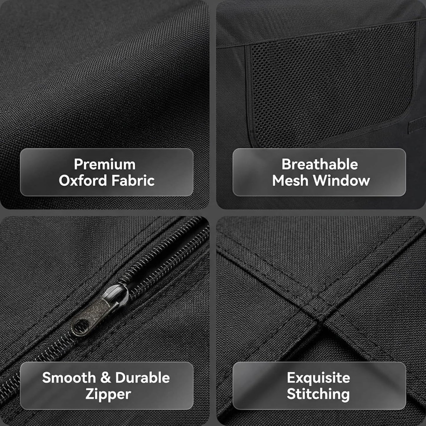 Close up of the durable tear resistant 600D fabric texture on the TENTVIA pet crate cover