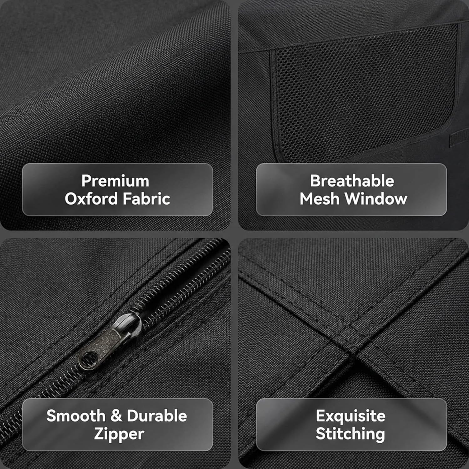 Close up of the durable tear resistant 600D fabric texture on the TENTVIA pet crate cover
