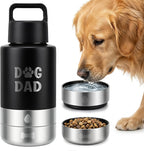 32oz Insulated Dog Water Bottle Dispenser, 3-in-1 Stainless Steel Travel Cup with 2 Detachable Food and Water Bowls, Leak Proof Large Pet Gear, Dog Mom Gift for Dog Lovers - Image 12