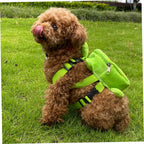 Close-up detail of the adjustable nylon straps and secure plastic side buckles on the pet saddle bag