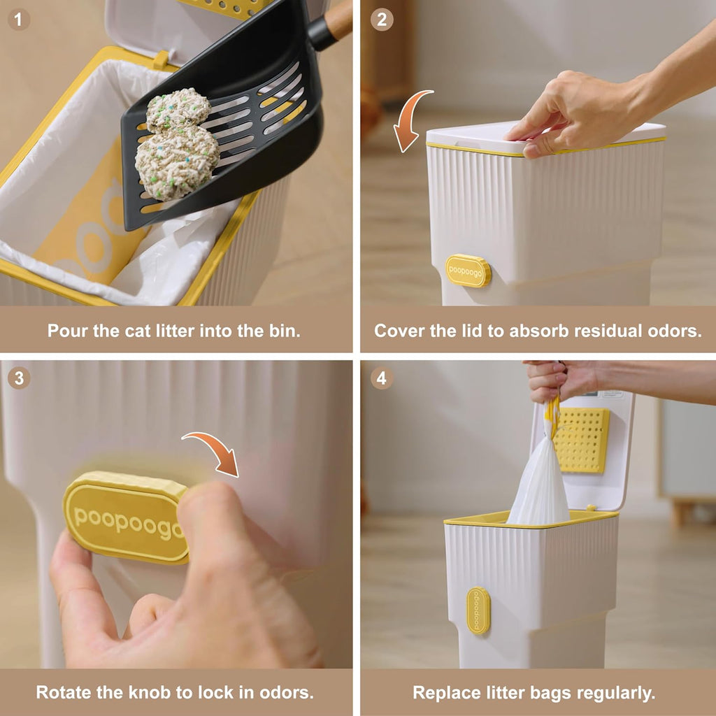 Compact Ayvfirex litter waste bin showing lid seal mechanism