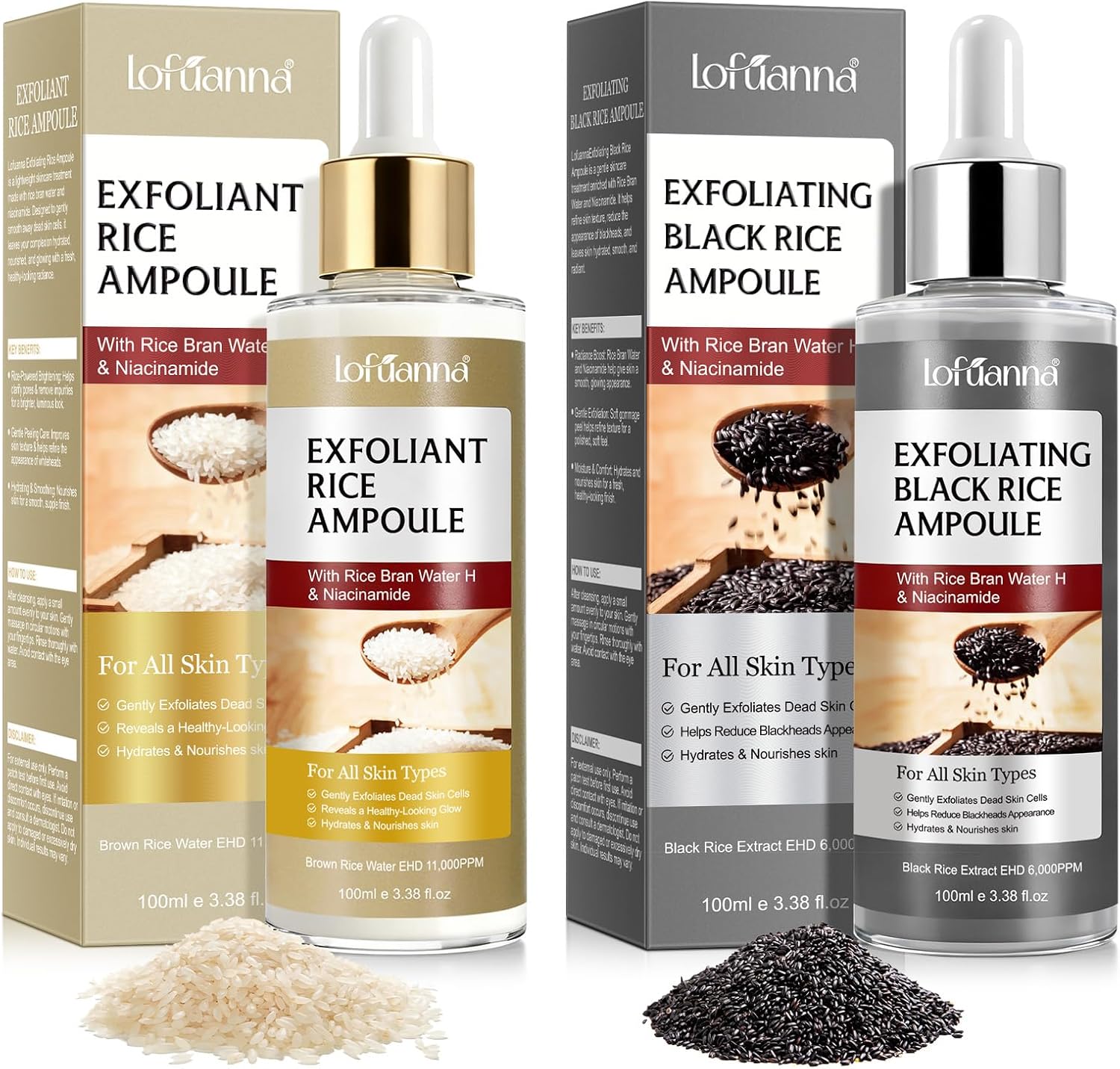 ADSBJUX Rice Peel Shot Glow Rice Ampoule Duo front view packaging