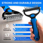 Right Things undercoat rake showing deshedding action