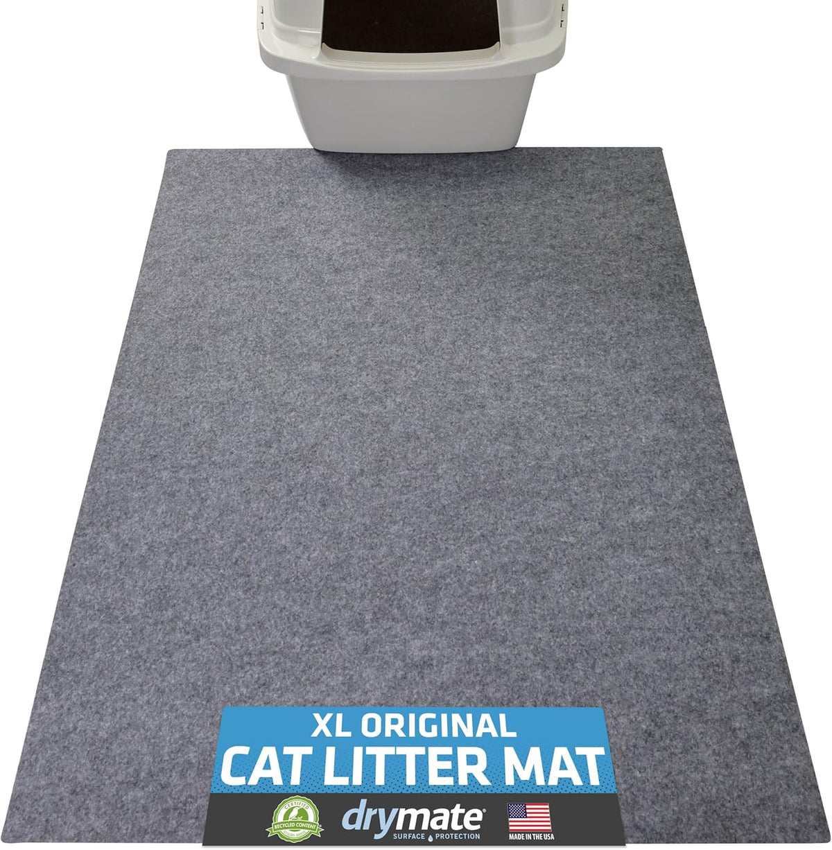 Drymate Cat Litter Box Mat, Litter Trapping Mat, Waterproof, Urine-Proof, Absorbent, Machine Washable, Soft on Paws, Contains Mess, Protects Floors, Kitten Supplies, Dark Grey, 28x36 XL - Image 10
