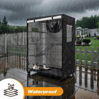 Weatherproof small animal cage guard featuring breathable side ventilation windows