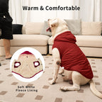 Vecomfy Fleece Lining Extra Warm Dog Hoodie in Winter,Small Dog Jacket Puppy Coats with Hooded,Red S - Image 3