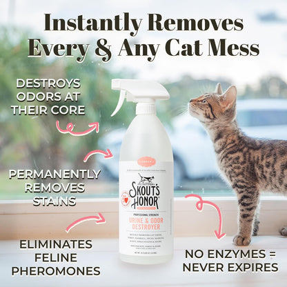 Professional strength cat urine odor neutralizer for carpets and home rugs