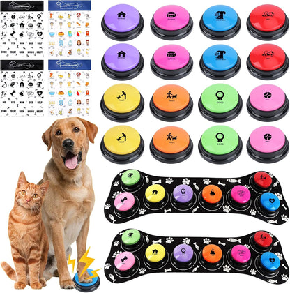 Dog Buttons for Communication,8Pcs 8 Color Talking Button Set with 30s Recordable Voice Pet Training Buzzers with 2 Mats & 2 Stickers, Talking Buttons for Dogs & Cats (Batteries Not Included) - Image 9